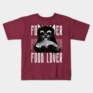 food lover cat Kids T-Shirt